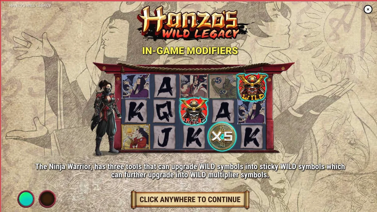 Uma ninja feminina em um cenário de Japão feudal sob a luz da lua em Hanzo’s Wild Legacy.